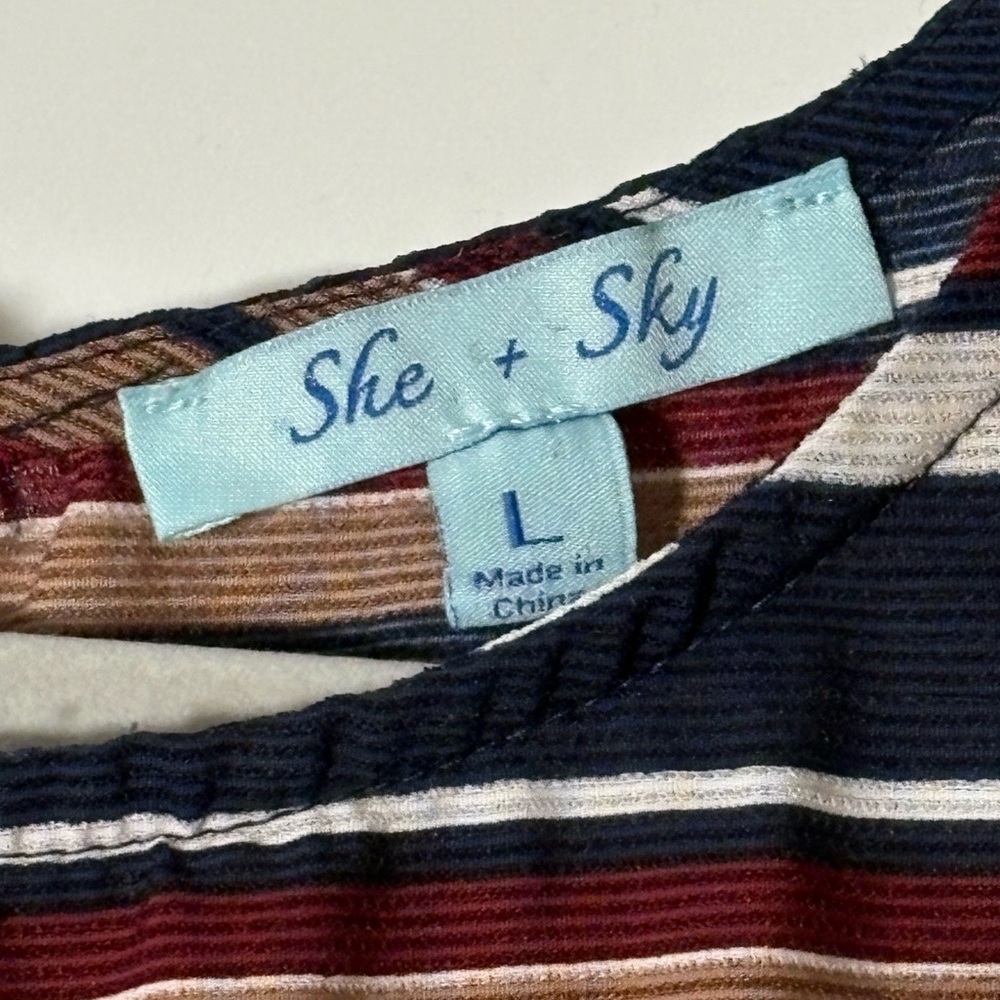 She + Sky Ruffle Stripped Top - Picture 4 of 4